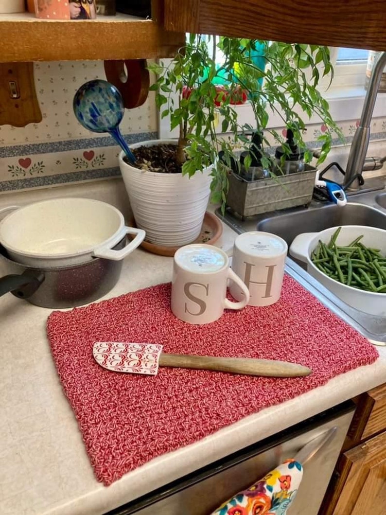 PATTERN Kent Dish Drying Mat I Crochet Dish Mat I Handmade Etsy