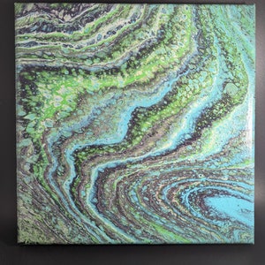 Original Acrylic Pour Paintings With Glossy Glitter Top Coat - Colorful and Unique Artwork