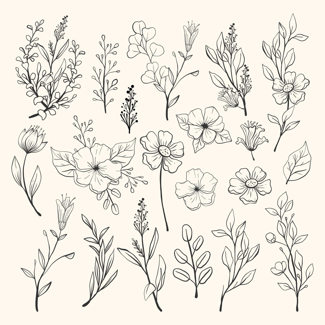 Handmade Flower Vector Set - Easy to Use for Any DIY Design Projects - Etsy