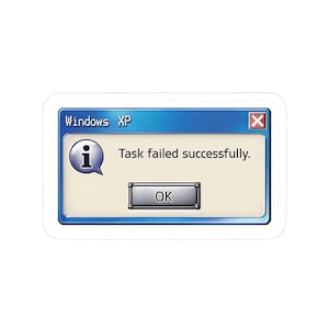 Windows XP Sticker - Glossy Vinyl Computer Decal with Error Message