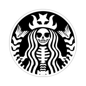 Skeleton Starbucks Vinyl Decal Starbucks Logo Vinyl Sticker