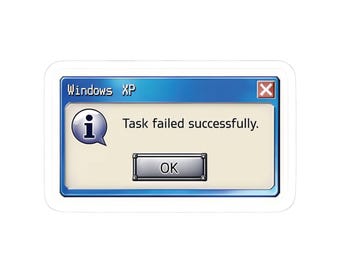 Pegatina de error retro de Windows XP: divertida calcomanía para portátil con el mensaje "Tarea fallida"