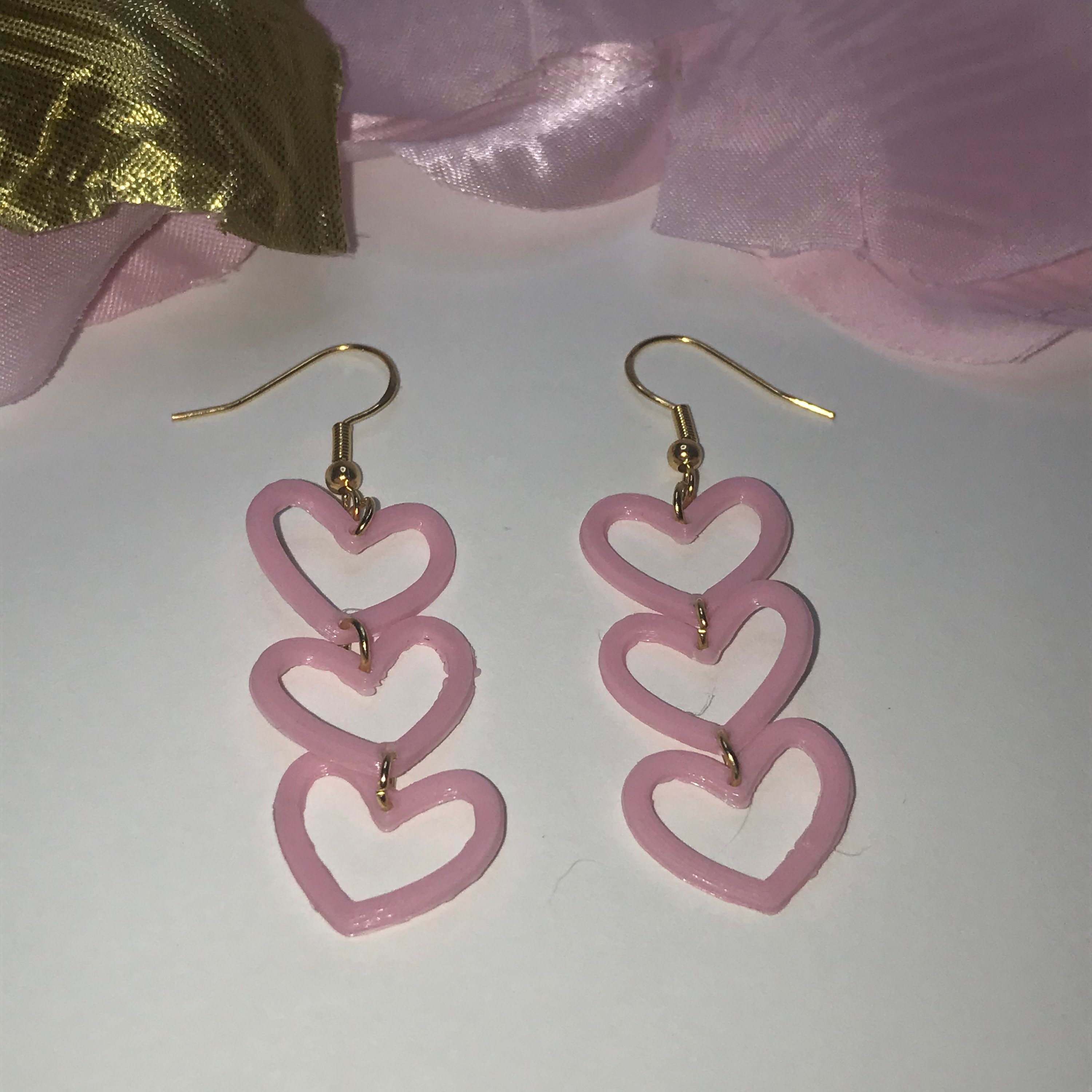 Valentines Day Earrings Gift Earrings Pink Heart Earrings | Etsy