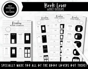 Book Lover | Shape Inserts | Reading Inserts for Widget Shapes | Goodnotes File + Individual PNG's included!