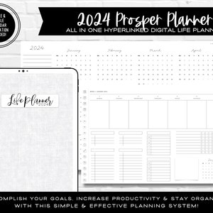 2024 Prosper Planner | BEST All in One Customizable & Hyperlinked Digital Planner | Includes Apple + Google Calendar Integration