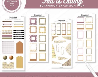 September 2026 Kit 1 Scrapbook Expansion Pack | Fall is Calling | Split Screen Sticker Book | Goodnotes + Noteful Files + Individual PNGs