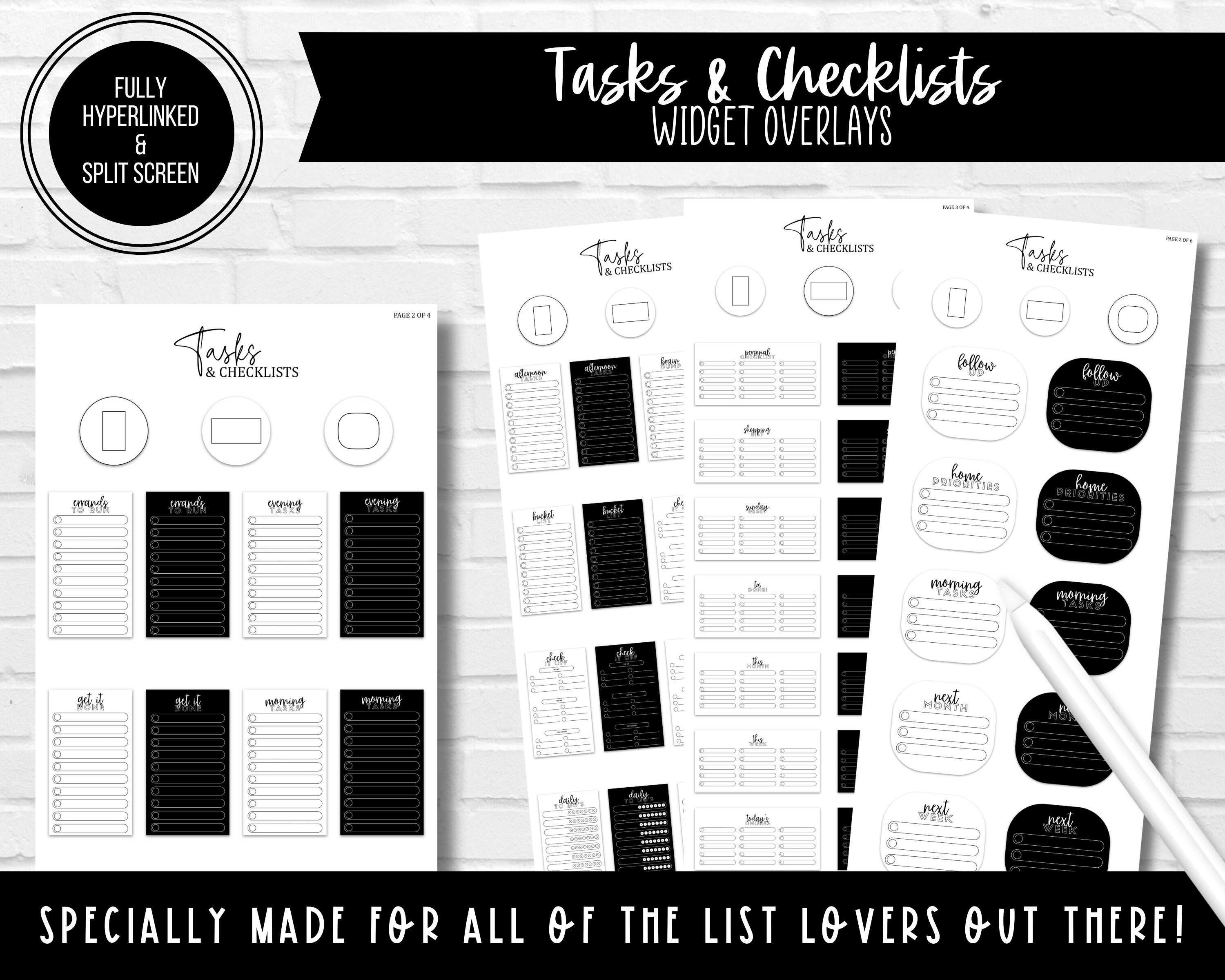 Tasks & Checklists | Shape Overlays | Inserts for Widget Shapes ...