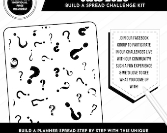 June 2026 Build a Spread Challenge Kit | Mystery Digital Stickers (Goodnotes, Noteful, PNGs)
