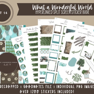 Kit 14 Split Screen Sticker Book | What a Wonderful World | Over 1200 Digital Stickers | Pre-Cropped | Goodnotes File