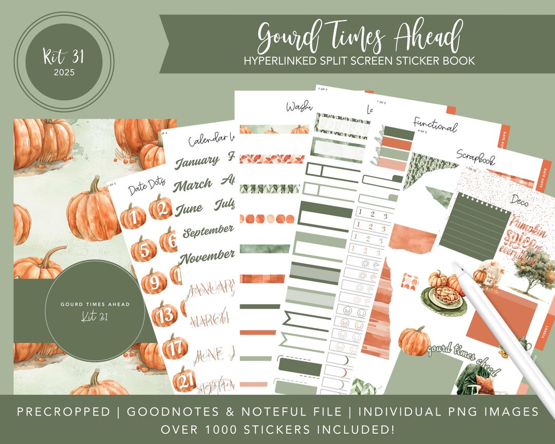 Split Paper Sticker 2025 Kit 31 Split Screen Sticker Book | Gourd Times Ahead | Autumn ...