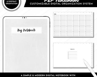 P2P Digital Notebook | Landscape & Portrait Orientation | Customizable Modern Notebook | Digital Organization