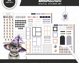 Mini Kit 2 (2026) Digital Sticker Set | Bewitchin' | Pre-Cropped Stickers | Goodnotes + Noteful Files + Individual PNG
