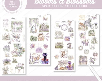 April 2026 Kit 3 Deco Stickers | Blooms & Blossoms | Split Screen Sticker Book | Goodnotes + Noteful Files + Individual PNGs