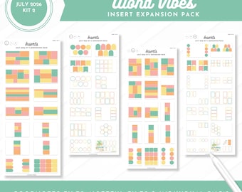 July 2026 Kit 2 Planner Insert Expansion Pack | Aloha Vibes | Goodnotes Files + Noteful Files + Individual PNGs
