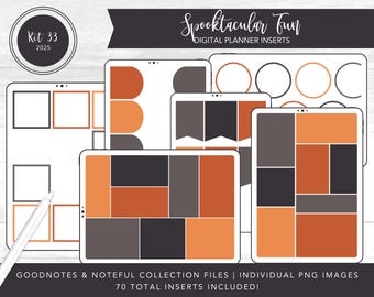 2025 Kit 33 Digital Planner Inserts | Spooktacular Fun | Goodnotes + Noteful Collections | Individual PNGs | PreCropped Stickers