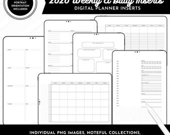 2026 Weekly + Daily Planner Inserts | 50+ Inserts Included | Portrait + Landscape + Ringed | Goodnotes + Noteful Collection Files & PNG's