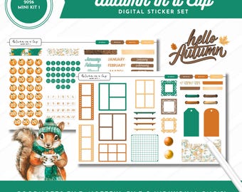 Mini Kit 1 (2026) Digital Sticker Set | Autumn in a Cup | Pre-Cropped Stickers | Goodnotes + Noteful Files + Individual PNG