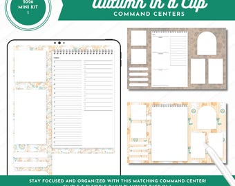 Mini Kit 1 (2026) Command Centers | Autumn in a Cup | Portrait + Landscape PDF Documents - Daily Dashboard