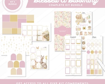 April 2026 Kit 2 Complete Bundle | Blessed + Blooming | Digital Pre-Cropped Stickers & Planner Inserts | Goodnotes + Noteful