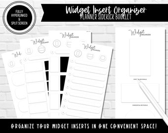 Widget Organizer - Planner Sidekick Booklet | Made for Organizing Widget Inserts | Hyperlinked PDF | Split Screen & Phone Friendly