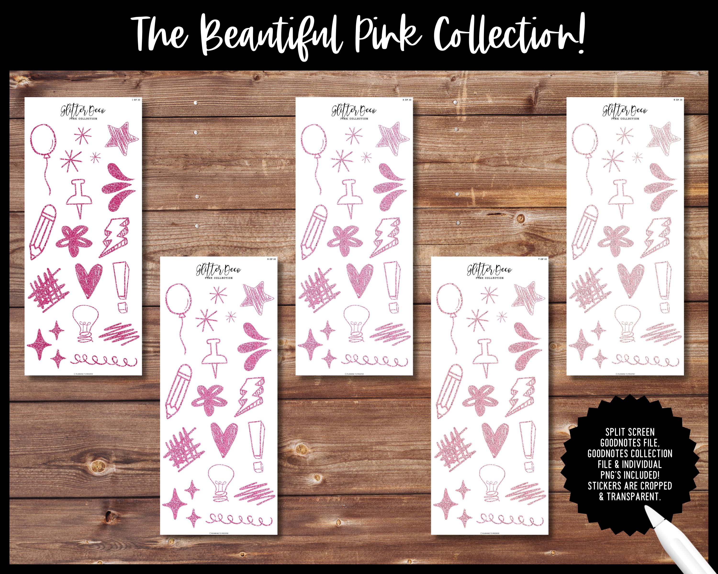 Glitter Deco - Pink Collection | Digital Stickers | Split Screen ...