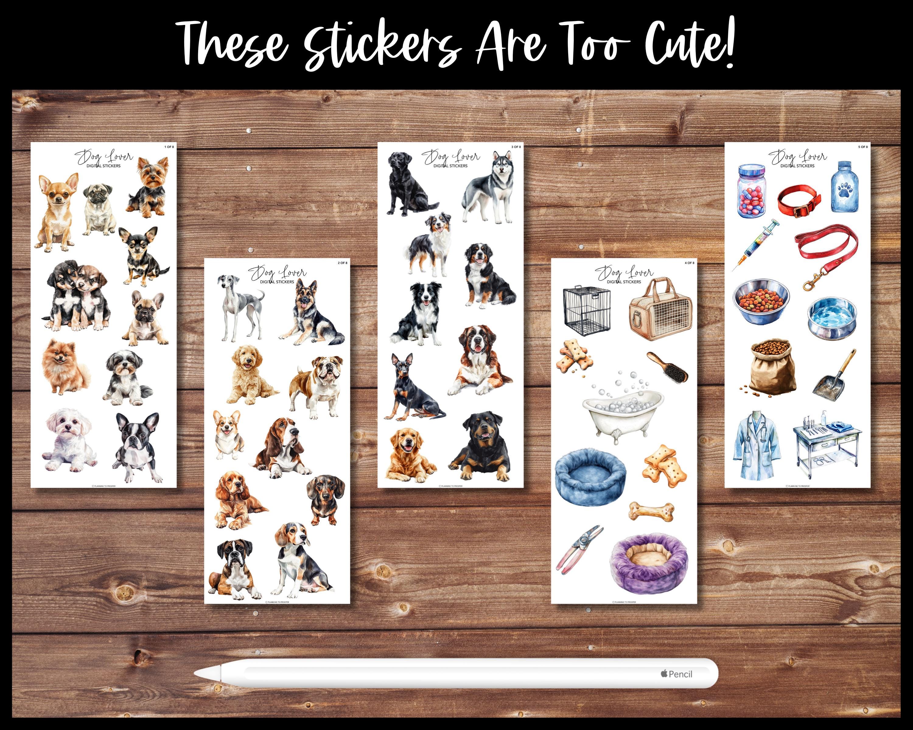 Dog Lover Digital Sticker Collection | Digital Planner Stickers | Split ...