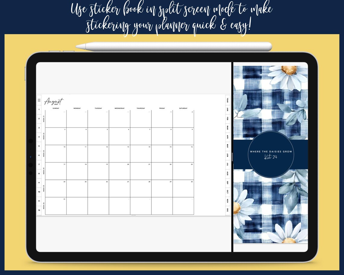 Split Paper Sticker 2025 Kit 24 Split Screen Sticker Book | Where the Daisies Grow | Summer ...