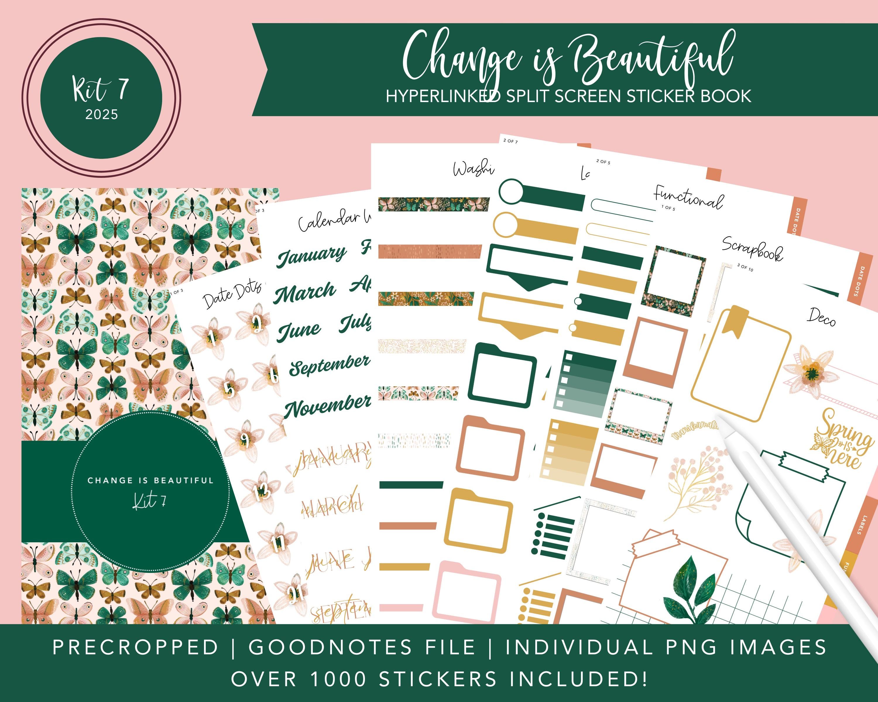 2025 Kit 7 Split Screen Sticker Book | Change is Beautiful | Spring ...