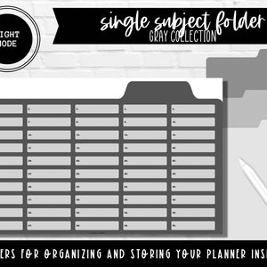 Digital Single Subject Folders | Gray Collection | Light Mode | Landscape & Portrait Included | Prosper You Planner Hub System |