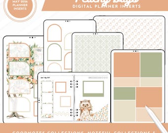 May 2026 Digital Planner Inserts | Peachy Days | Goodnotes + Noteful Collections + Individual PNGs