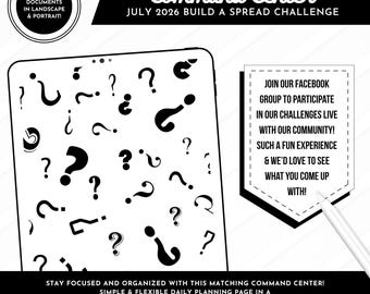 July 2026 Challenge Command Centers | Portrait + Landscape PDF Documents - Daily Dashboard