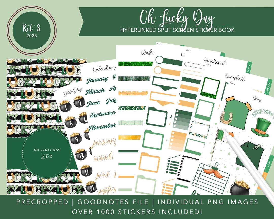 Split Paper Sticker 2025 Kit 8 Split Screen Sticker Book | Oh Lucky Day | St Paddy's ...