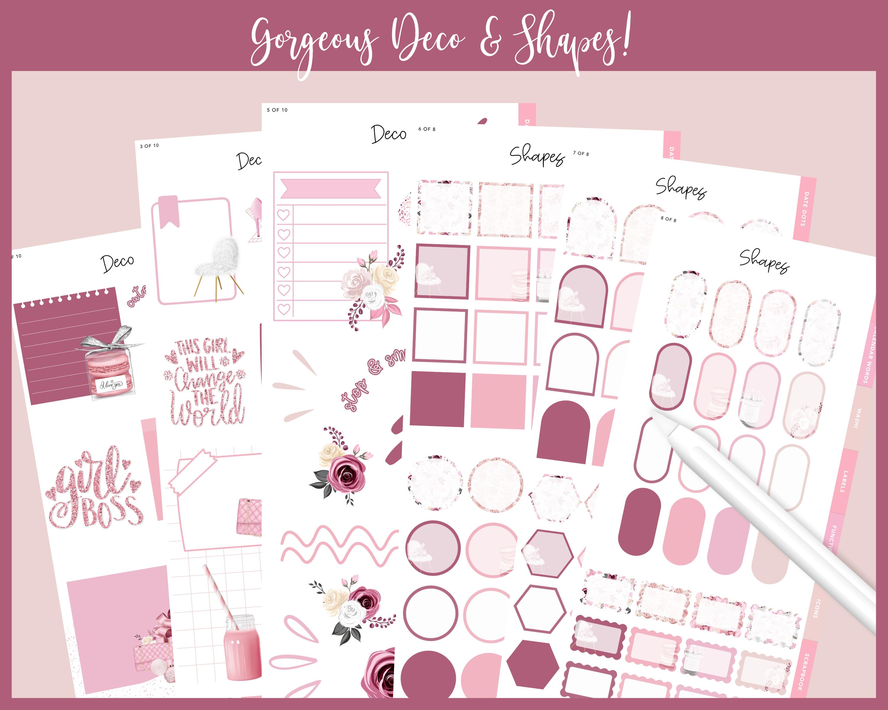 Split Paper Sticker 2025 Kit 6 Split Screen Sticker Book | Pretty in Pink | Girl Boss ...