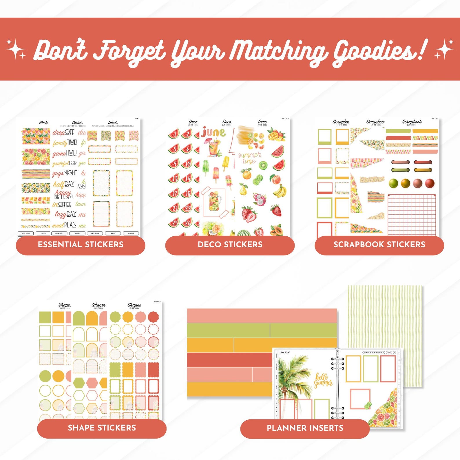 June 2026 Deco Stickers | Tutti Frutti | Split Screen Sticker Book ...