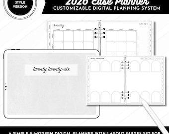 2026 P2P Ease Digital Planner | Binder Style with Binder Rings | Best Dated All in One Digital Planner | Customizable Modern Planner System