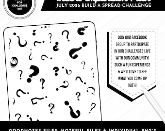 July 2026 Challenge Planner Insert Expansion Pack | Goodnotes Files + Noteful Files + Individual PNGs