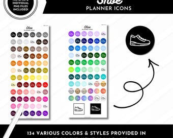 Shoe Planner Icon Digital Stickers | Pre-Cropped + Transparent | Split Screen | Noteful, Goodnotes + PNG files included!