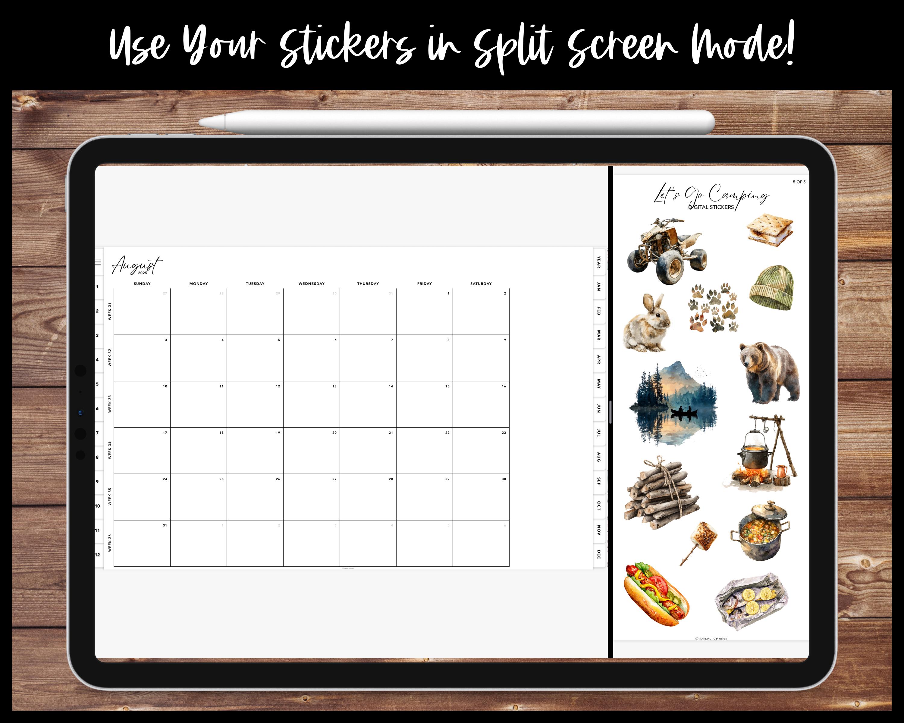Let's Go Camping Digital Sticker Collection | Digital Planner Stickers ...