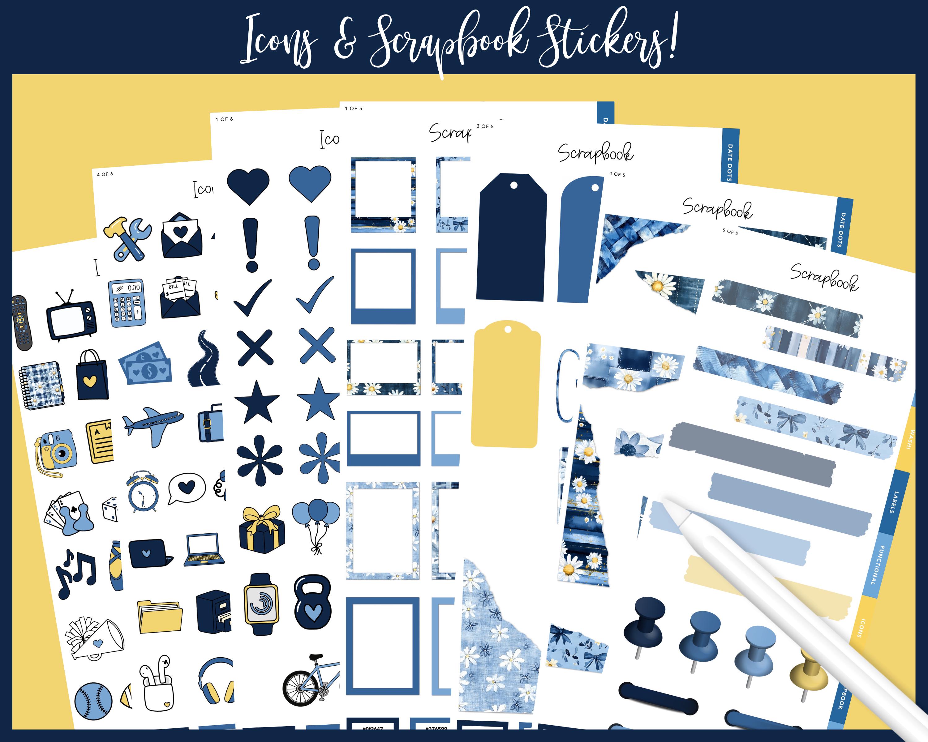 Split Paper Sticker 2025 Kit 24 Split Screen Sticker Book | Where the Daisies Grow | Summer ...