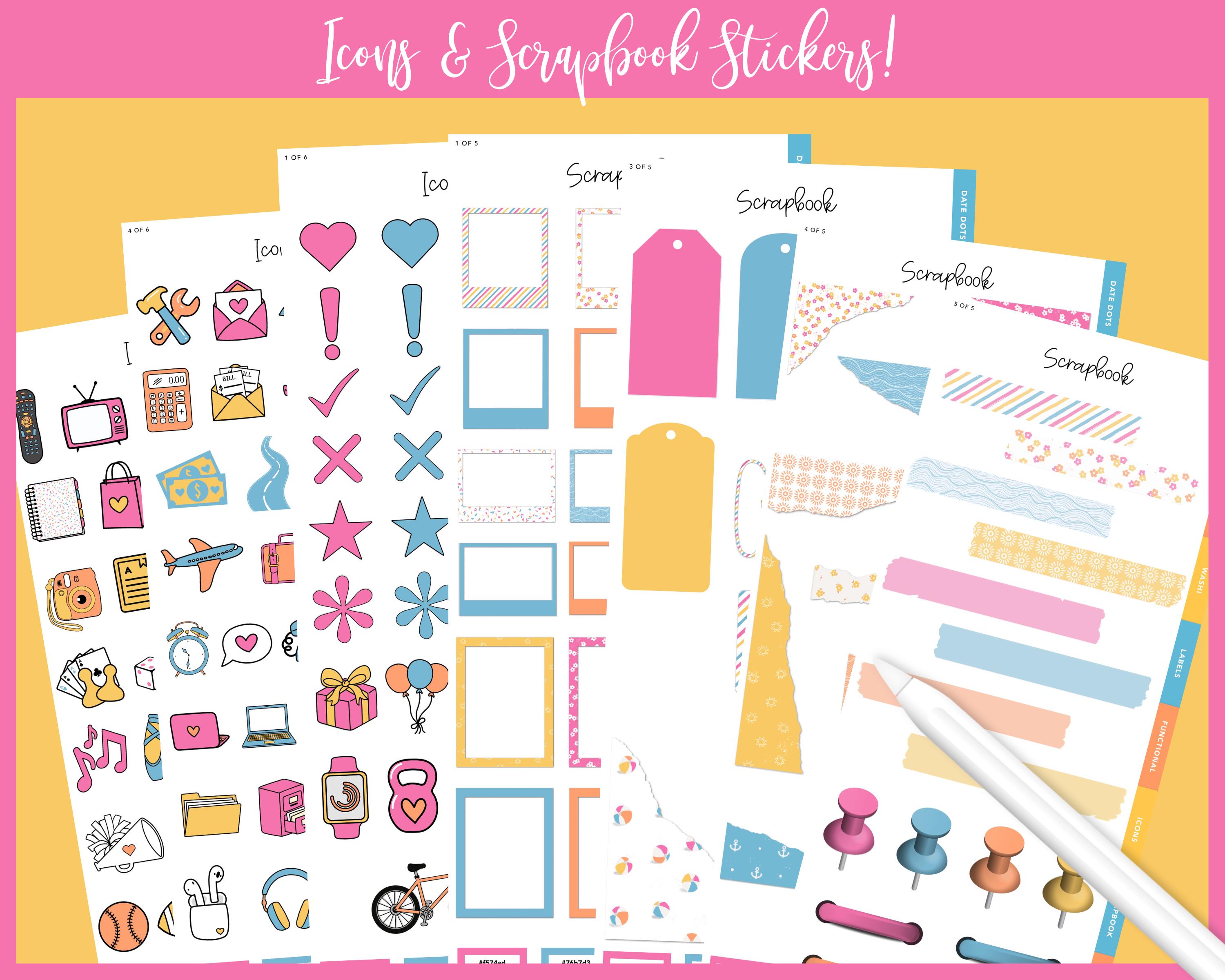 Split Paper Sticker 2025 Kit 25 Split Screen Sticker Book | Poolside Vibes | Pool Day ...