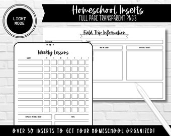 Homeschool Planner Inserts | Light Mode | Portrait and Landscape Orientation Included | Prosper You Planner Hub System