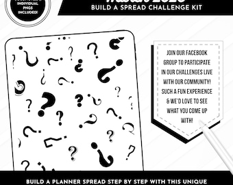 March 2026 Build a Spread Challenge Kit | Mystery Stickers | Digital Pre-Cropped Stickers + Planner Inserts | Goodnotes + Noteful + PNGs