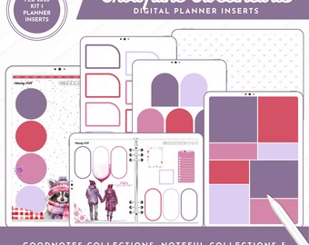 February 2026 Kit 1 Digital Planner Inserts | Snowflake Sweethearts | Goodnotes + Noteful Collections | Individual PNGs