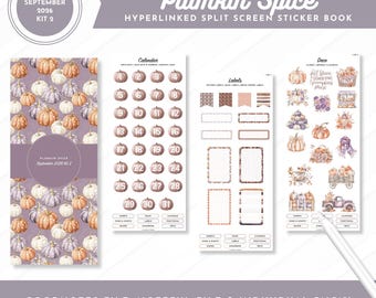 September 2026 Kit 2 Sticker Book | Plumkin Spice | Digital Pre-Cropped Stickers | Goodnotes + Noteful Files + Individual PNGs