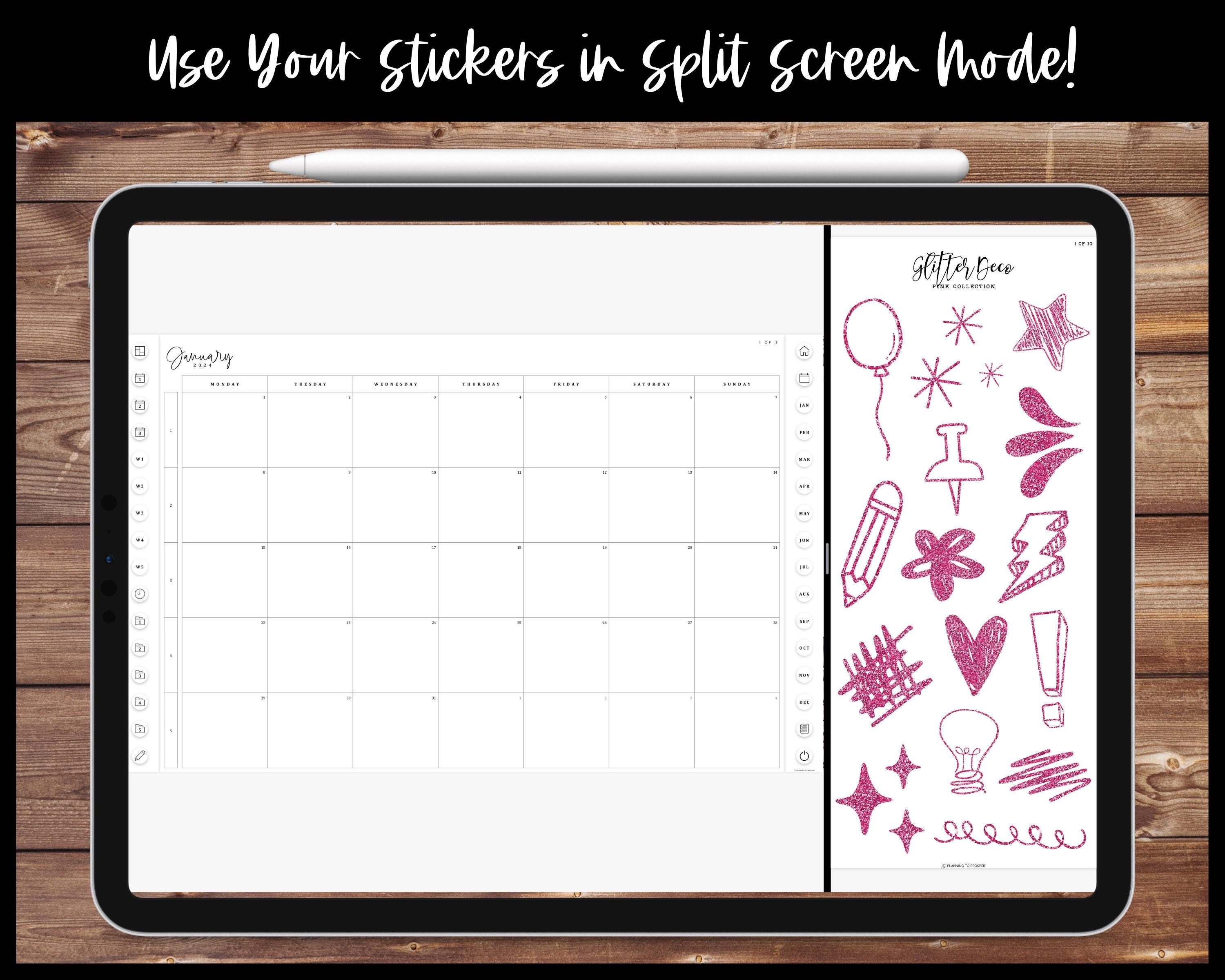 Glitter Deco - Pink Collection | Digital Stickers | Split Screen ...