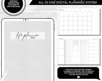 2025 P2P Focus Digital Planner | Dated All in One Digital Planner | Customizable Planner System | Landscape & Portrait Included