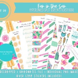 Kit 29 Digital Sticker Book | Fun in the Sun | Over 1200 Stickers | Pre-Cropped Stickers | Goodnotes File | Individual PNG Images |