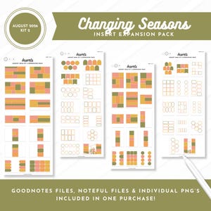 August 2026 Kit 2 Planner Insert Expansion Pack | Changing Seasons | Goodnotes Files + Noteful Files + Individual PNGs