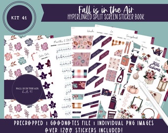 Kit 41 Digital Sticker Book | Fall is in the Air | Over 1200 Stickers | Pre-Cropped Stickers | Goodnotes File | Individual PNG Images |