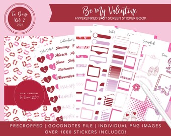 2025 Ta Done Kit 2 Split Screen Sticker Book | Be My Valentine | Over 1000 Digital Stickers | Pre-Cropped | Goodnotes File & PNG's